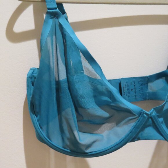CUUP The Plunge Mesh Bra in Turquoise Teal - Size 34H - Picture 3 of 14